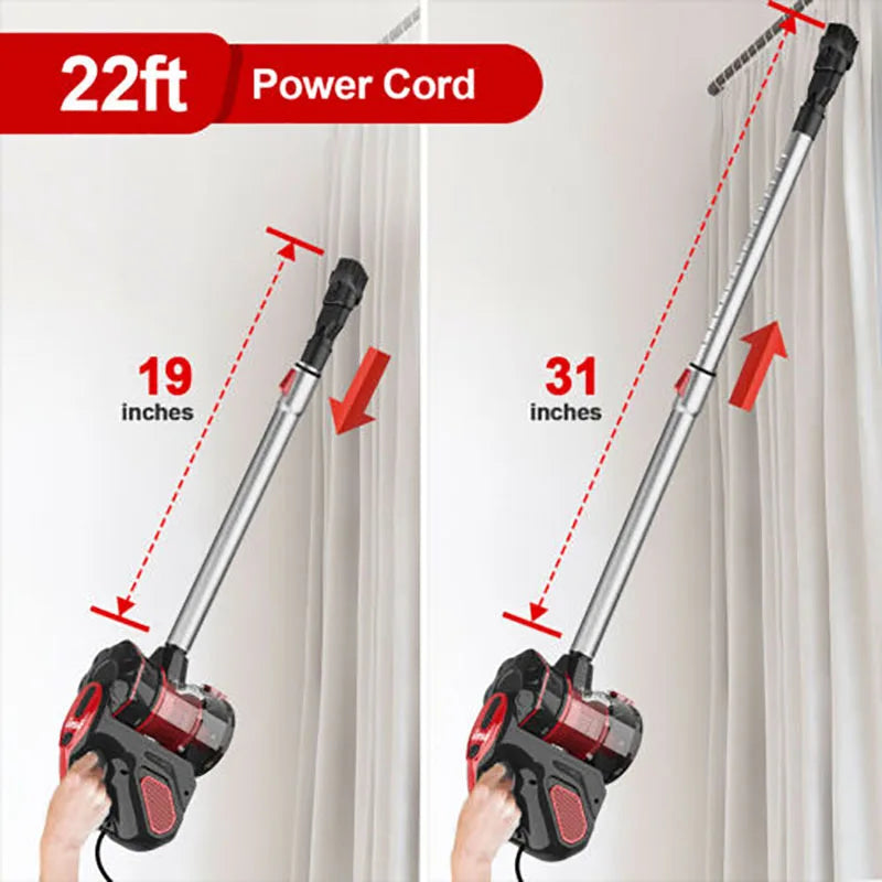 INSE I5 Corded vacuum cleaners 18Kpa Powerful Suction 600W Motor 4 in 1 stick Handheld vaccum cleaner for Home Pet Hair Carpet