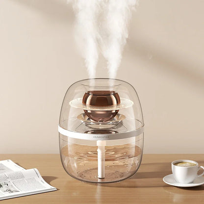 2L Full Transparent Crystal Humidifier Large Capacity Home Bedroom Office New Silent Office Fog Air Humidifier Double Spray Fog