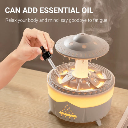 Rain Cloud Humidifier Essential Oil Diffusers 350ml 7 Colors Night Lights with Remote Control Water Dripdrop Air Humidifier