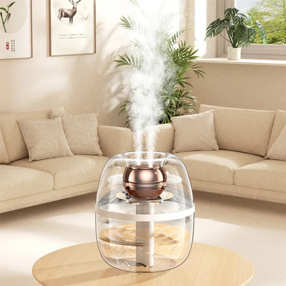 2L Full Transparent Crystal Humidifier Large Capacity Home Bedroom Office New Silent Office Fog Air Humidifier Double Spray Fog